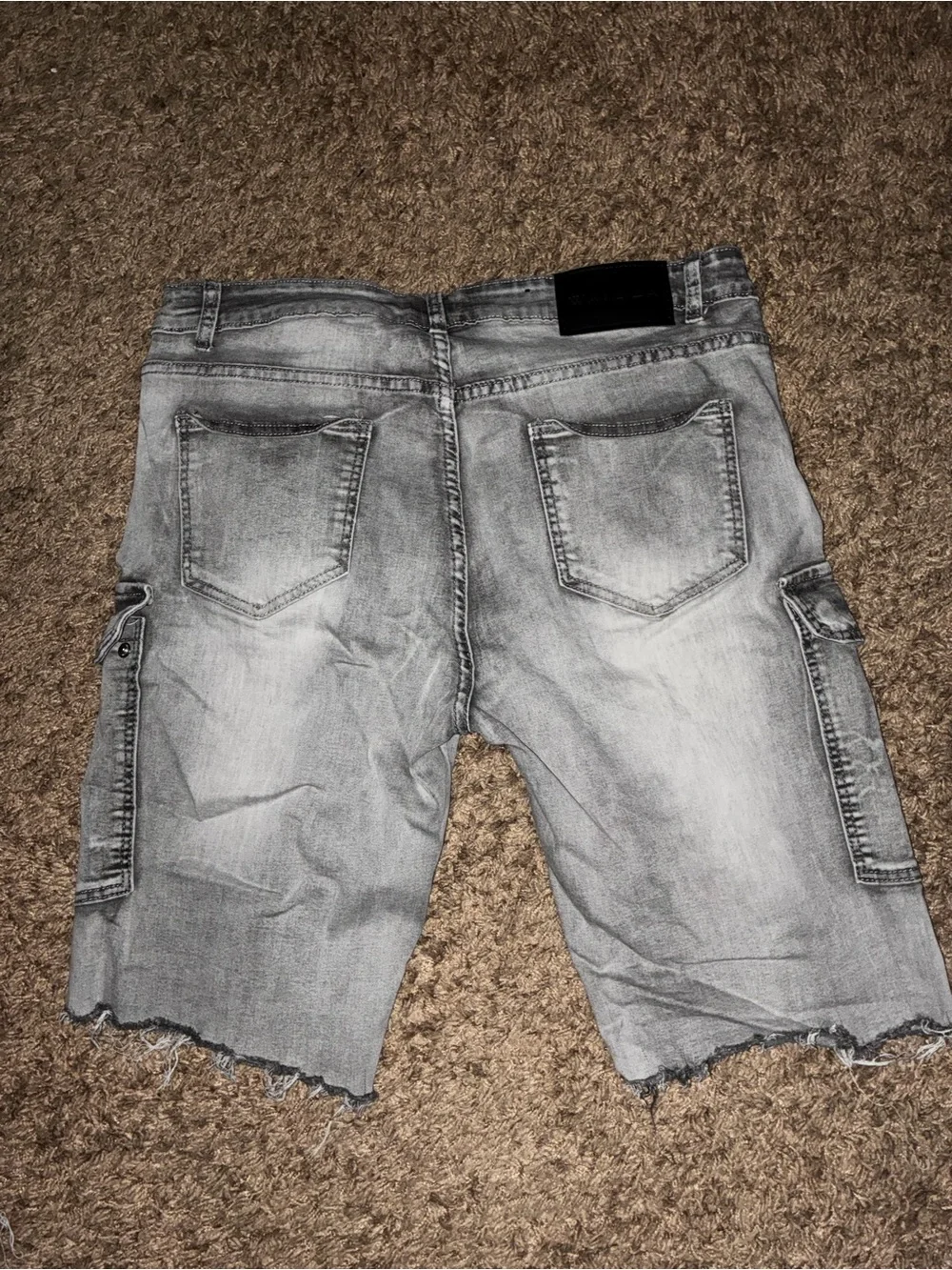 Men's Gray Cargo Denim Shorts